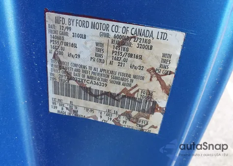 2000 Ford F-150 Xl/Xlt from USA, damaged, VIN 2FTZX072XYCA36339